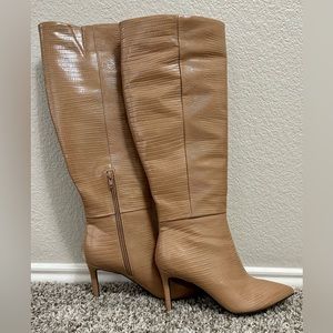 Nine West Tan Snake Print Stiletto Boots - Size 8, NEVER WORN, BRAND NEW